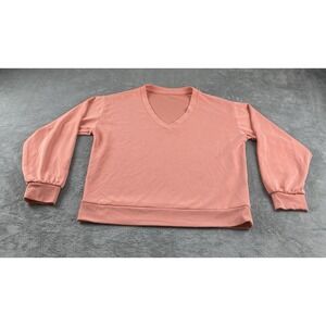 Athleta Women's Sweater Shirt Coral L. Long Sleeves Comfort Casual C37